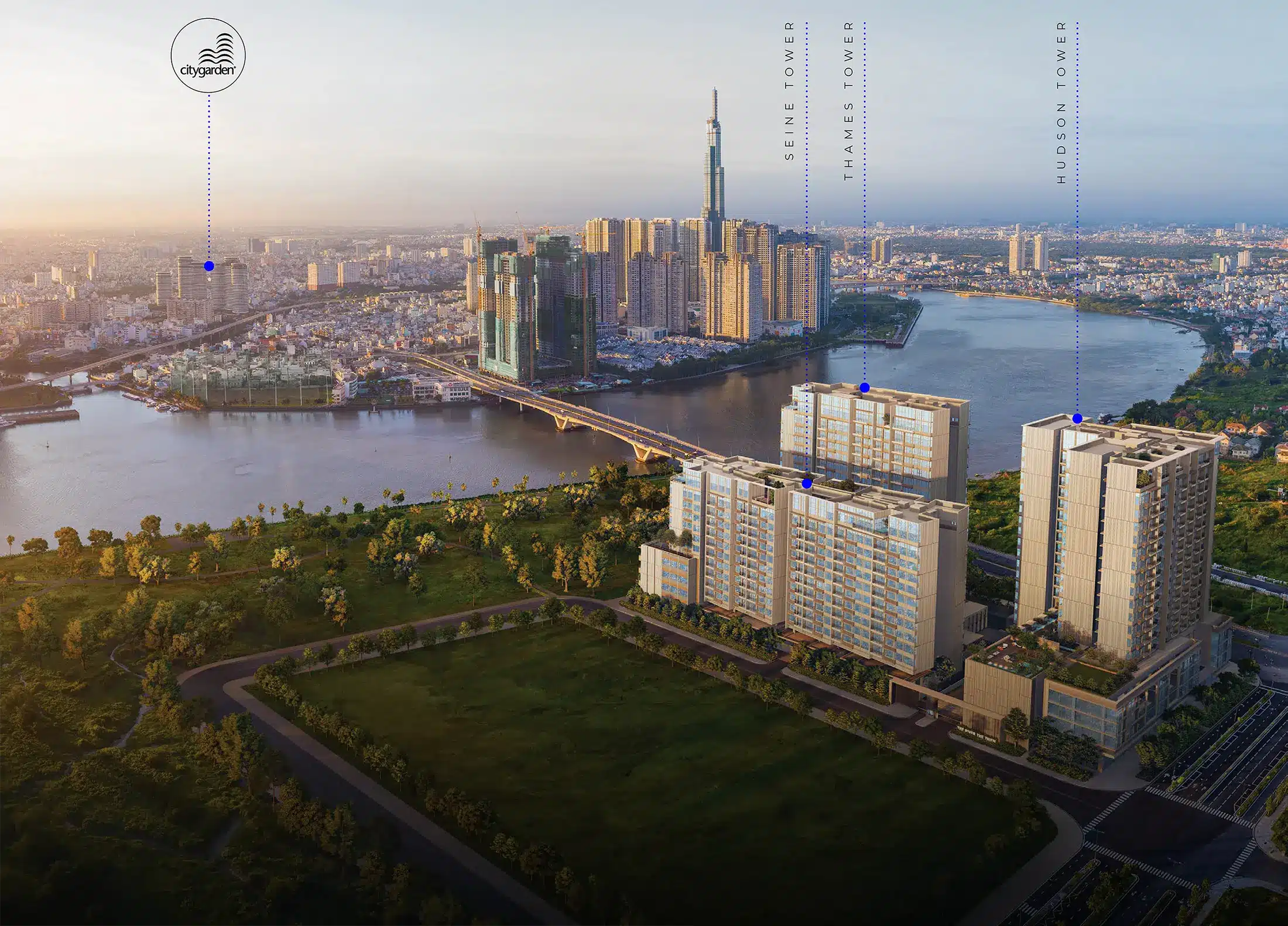 The River Thu Thiem thua huong he thong ha tang giao thong dong bo cua khu do thi moi Thu Thiem